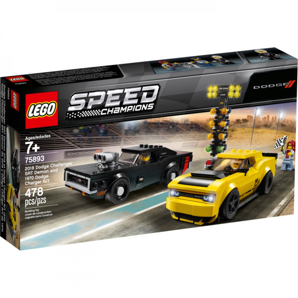 LEGO 75893 Speed Champions 2018 Dodge Challenger SRT Demon ve 1970 Dodge