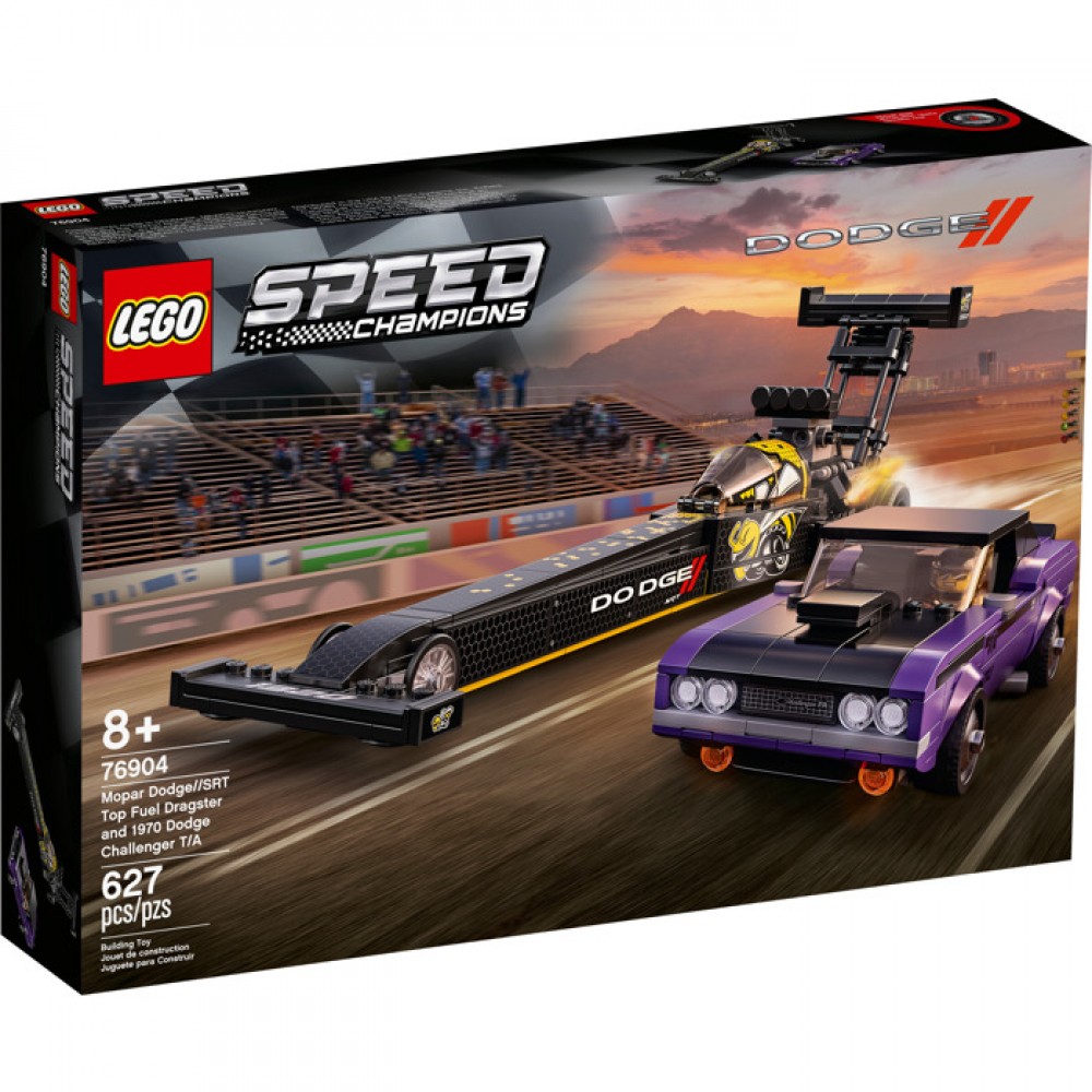 LEGO 76904 Speed Champions Mopar Dodge/SRT Top Fuel Dragster ve 1970 Dodge Challenger